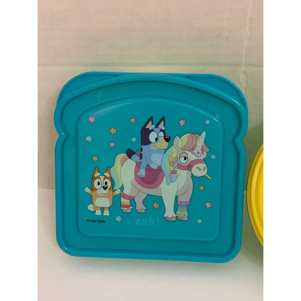 Zak Designs Bluey Sandwich and Snack Container Set Teal Yellow FTY-105-1025